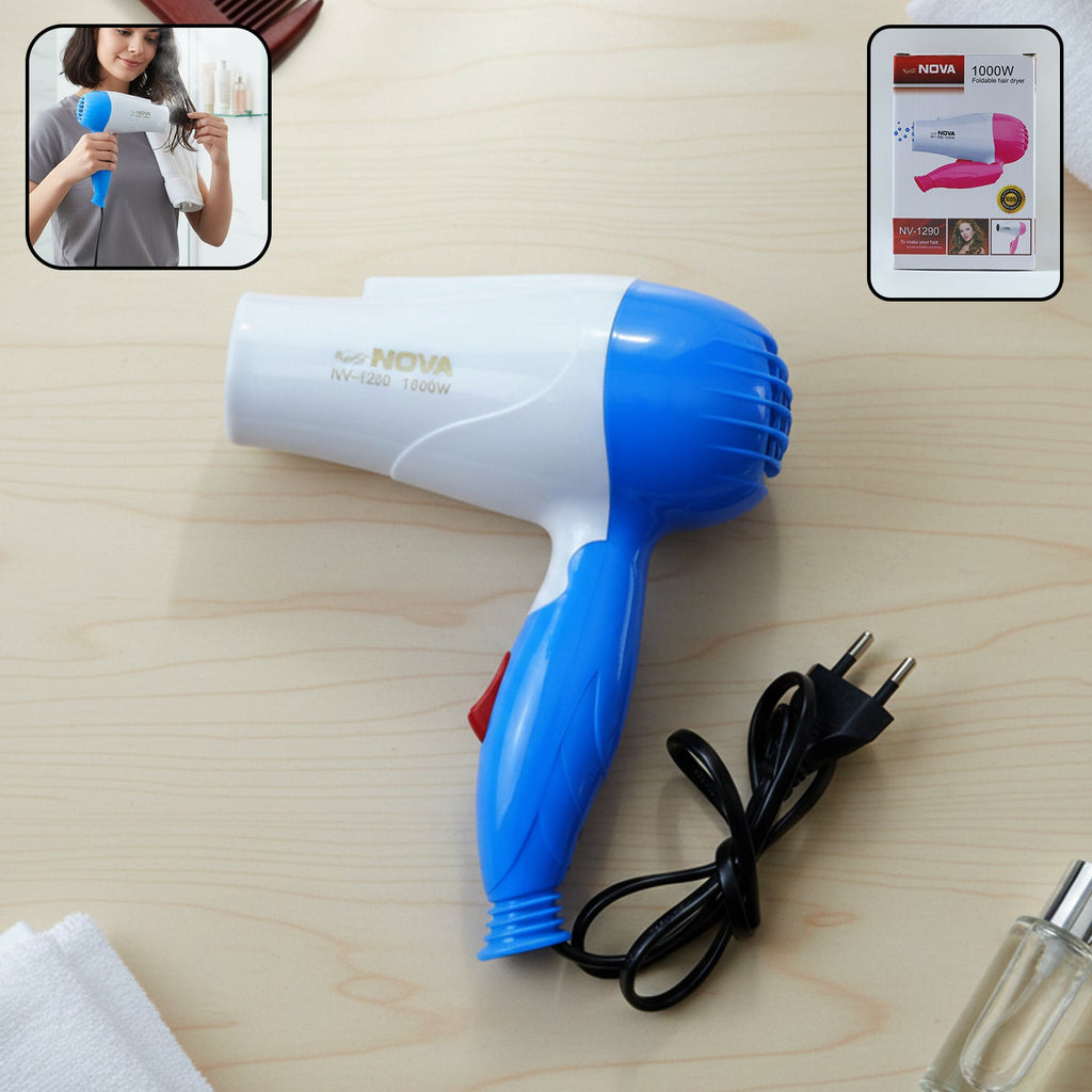 Foldable Hair Dryer 1000W – Dual-Speed Compact Travel Dryer