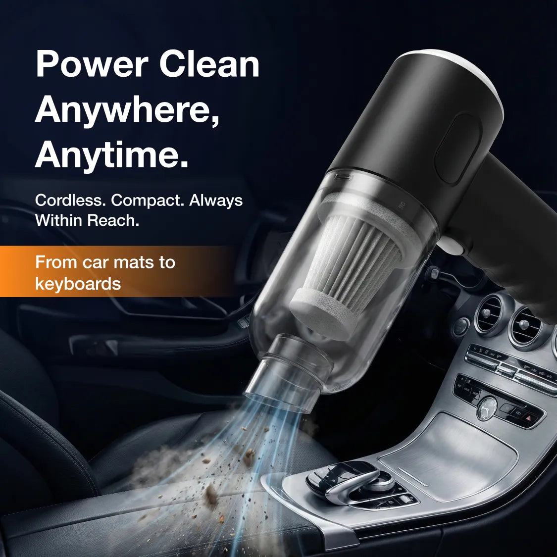 Mini Car Vacuum – Wireless, Portable & 3-in-1 Cleaner | Storenzo - 4