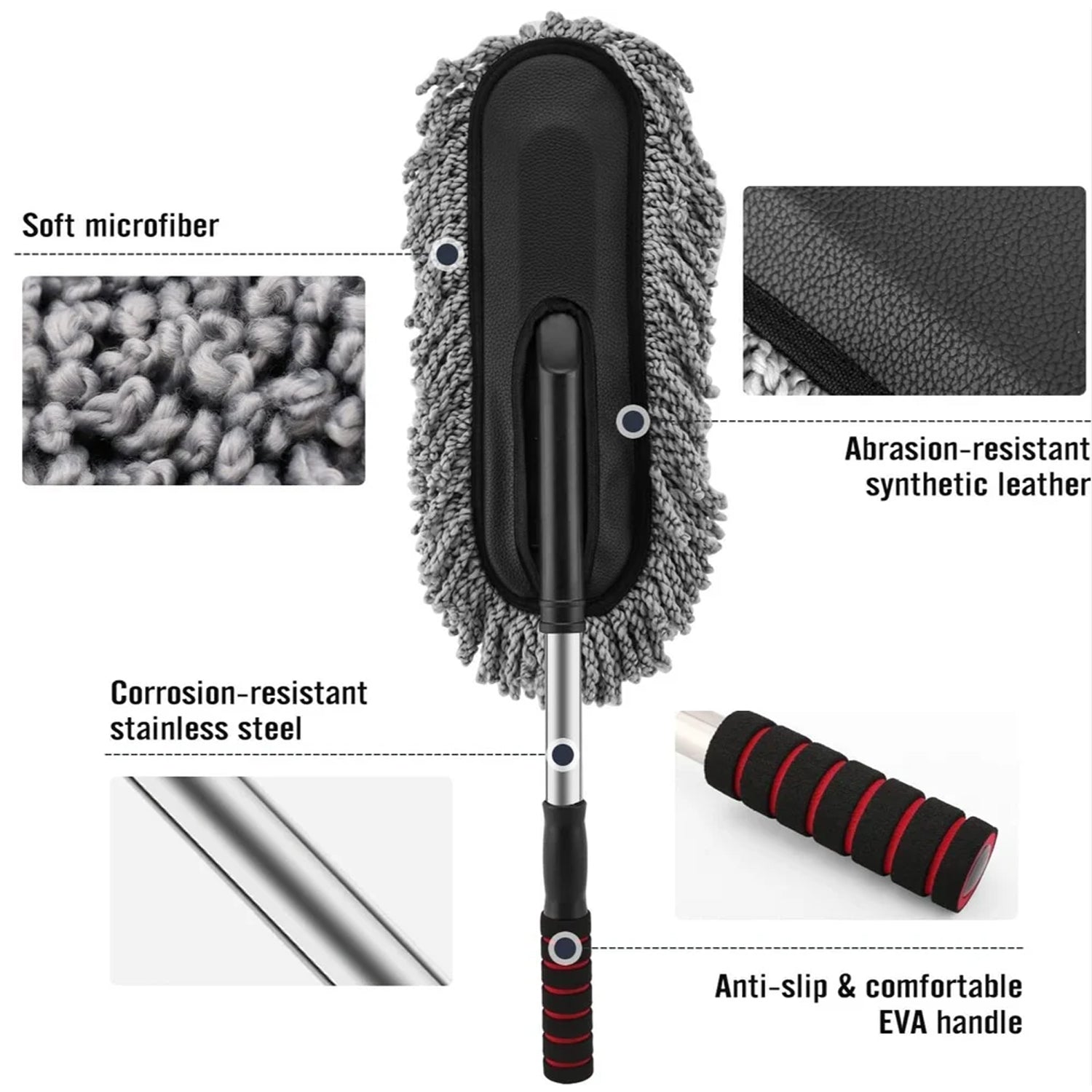 Car Duster – Retractable Handle Microfiber | Velvet Wheels - 6
