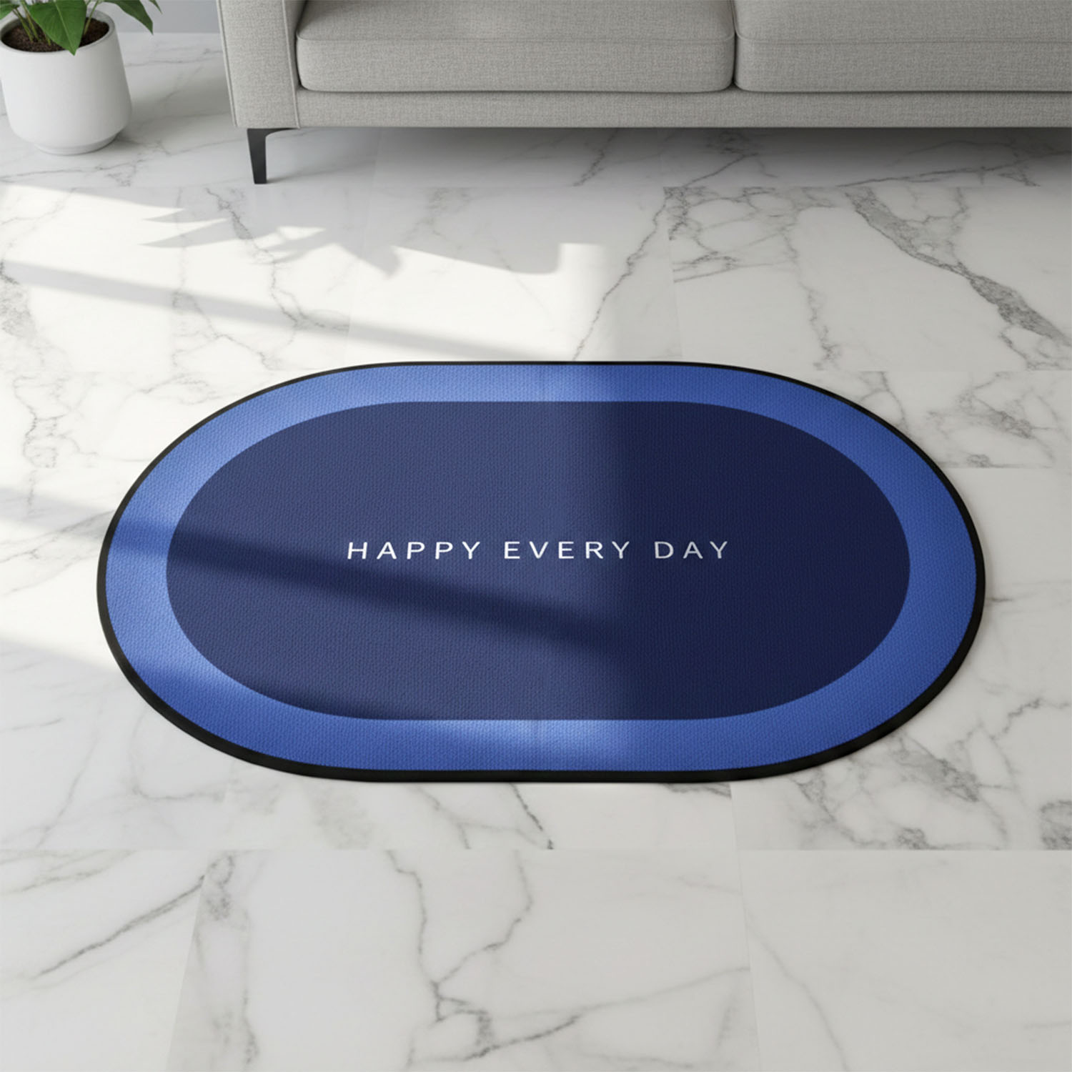 Non-Slip Oval Bath Mat – Super Absorbent Soft Velvet Surface - 7