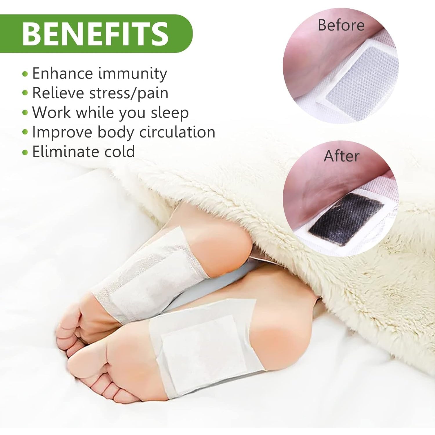 Detox Foot Pads with Ginger & Salt – 10 Pcs | Velvet Wellness - 5