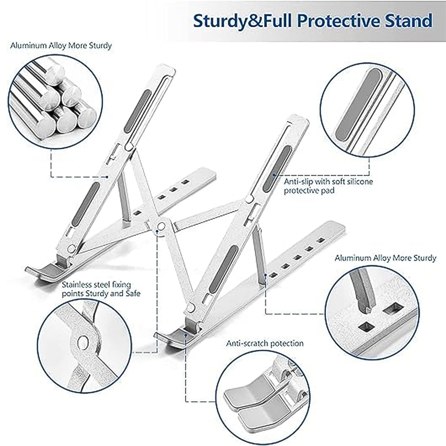 Adjustable Laptop Stand – Ergonomic Foldable Aluminum Design - 6