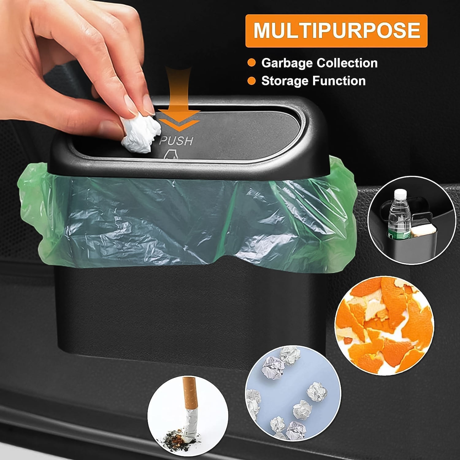 Mini Car Trash Can with Lid – Waterproof & Leak-Proof | Velvet Wheels - 8