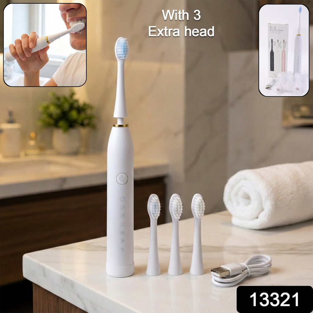 Electric Toothbrush – Rechargeable with 3 Extra Replacement Heads - 2