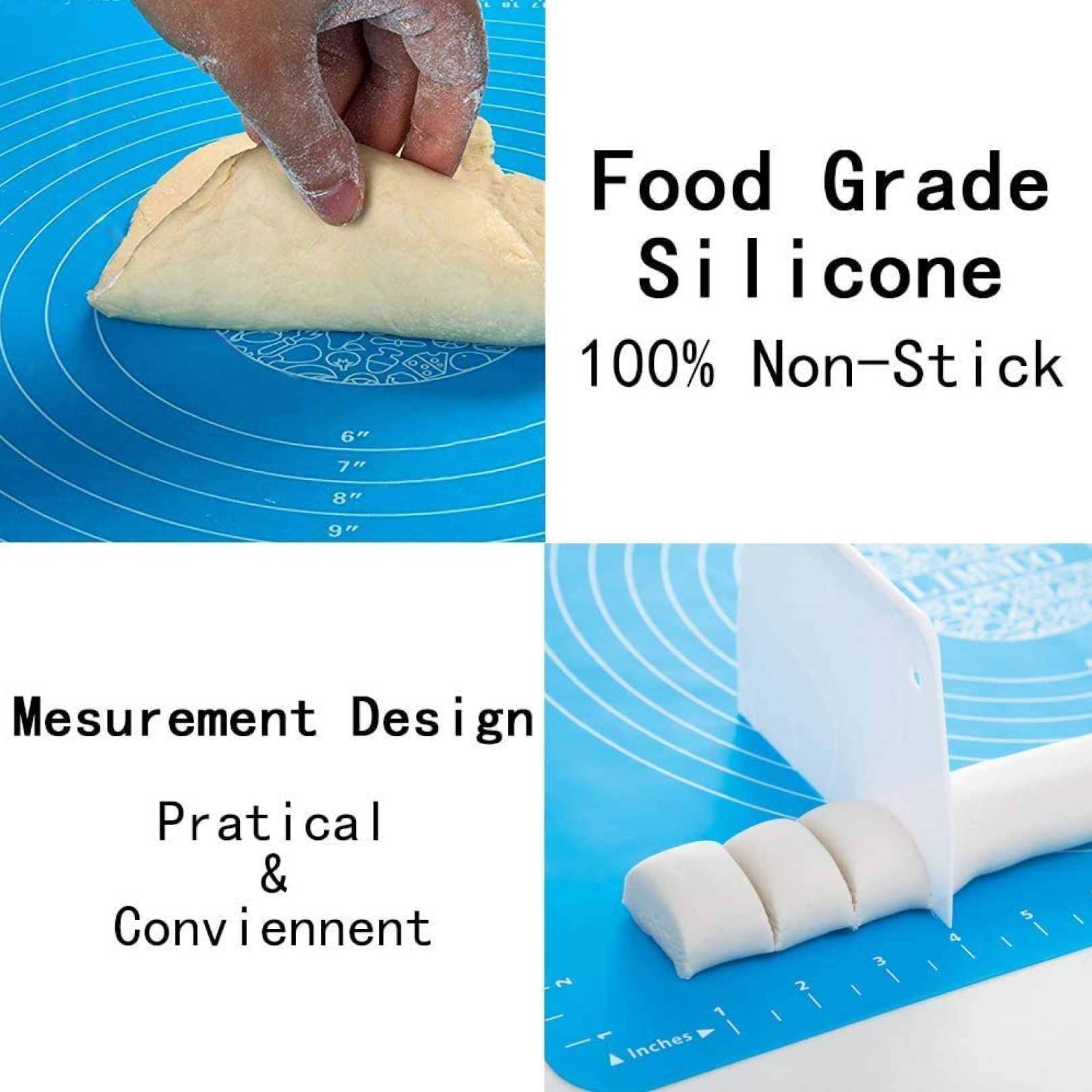 Silicone Baking Mat – Non-Stick Dough & Fondant Rolling | Dish Verse - 3