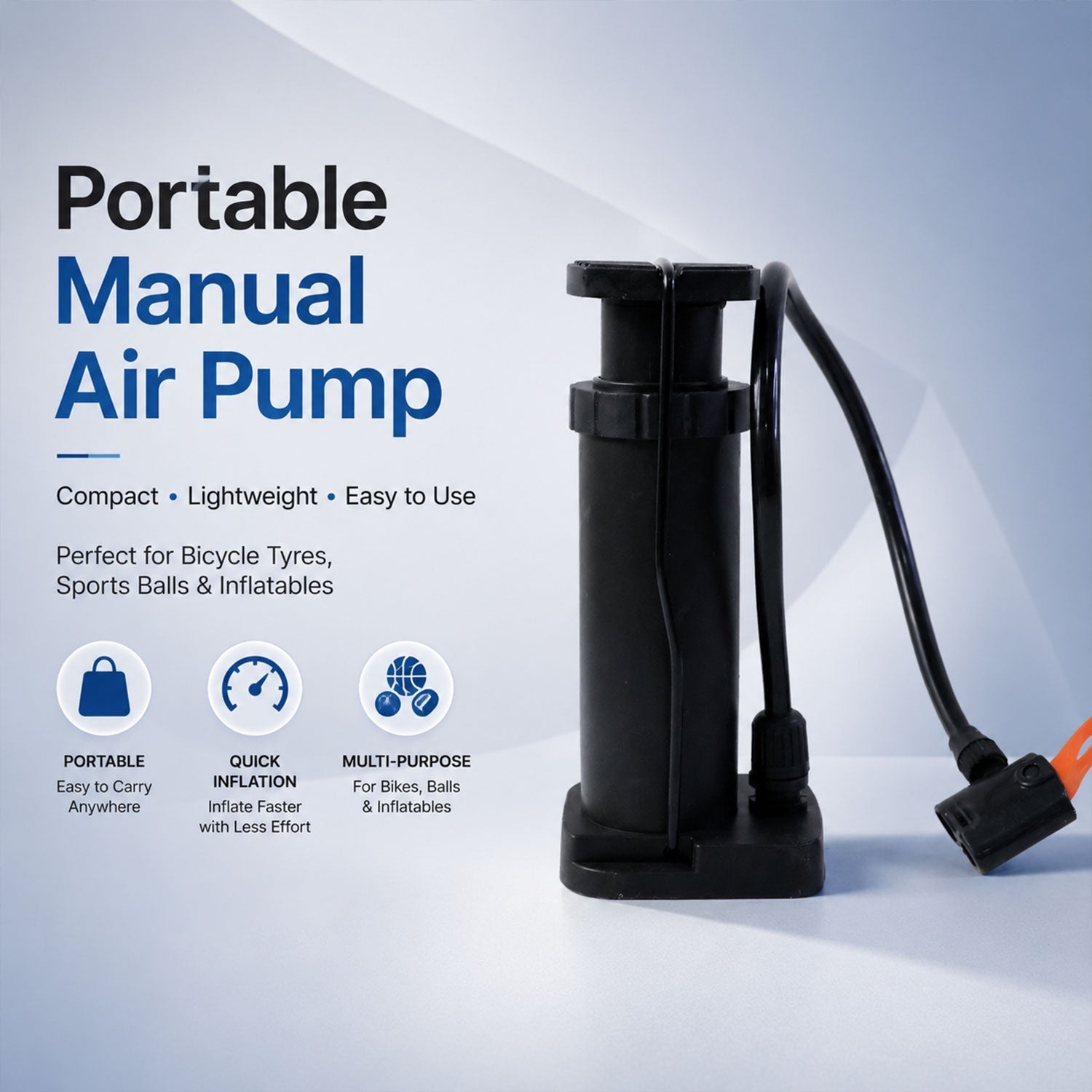 Mini Foot Air Pump – Portable Pedal Inflator for Cycles & Balls