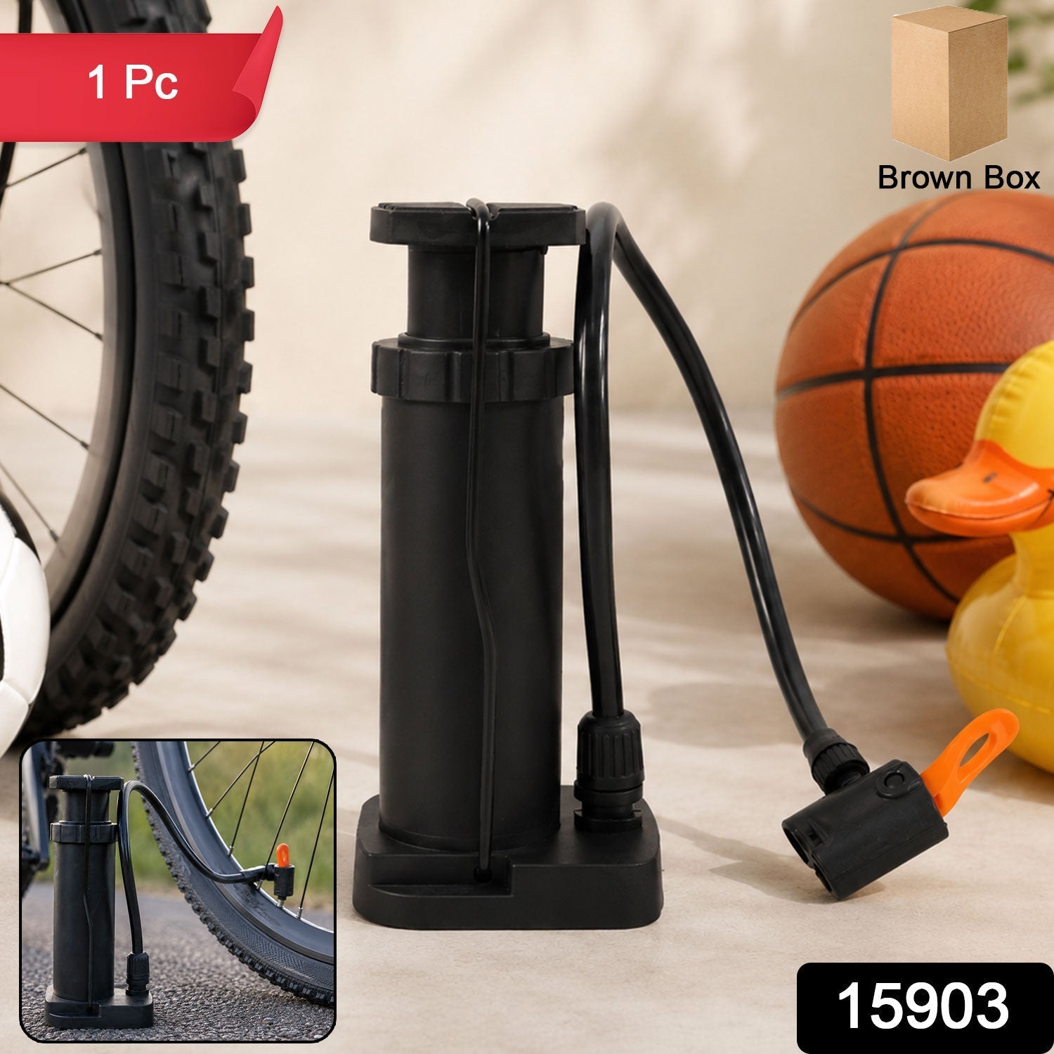 Mini Foot Pedal Air Pump – Portable High-Pressure Inflator for Bikes & Balls - 3