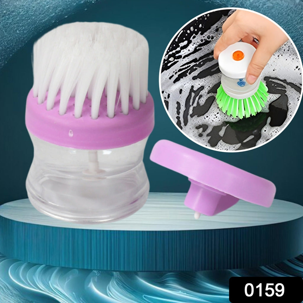 Soap-Dispensing Dish Brush with Stand – Refillable Palm Scrubber