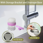 Wash Basin Brush with Soap Dispenser – Efficient Multicolor Cleaner | VelvetBubbles - 3