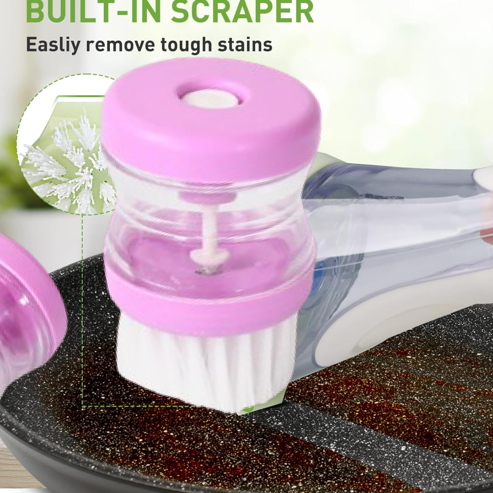 Wash Basin Brush with Soap Dispenser – Efficient Multicolor Cleaner | VelvetBubbles - 4