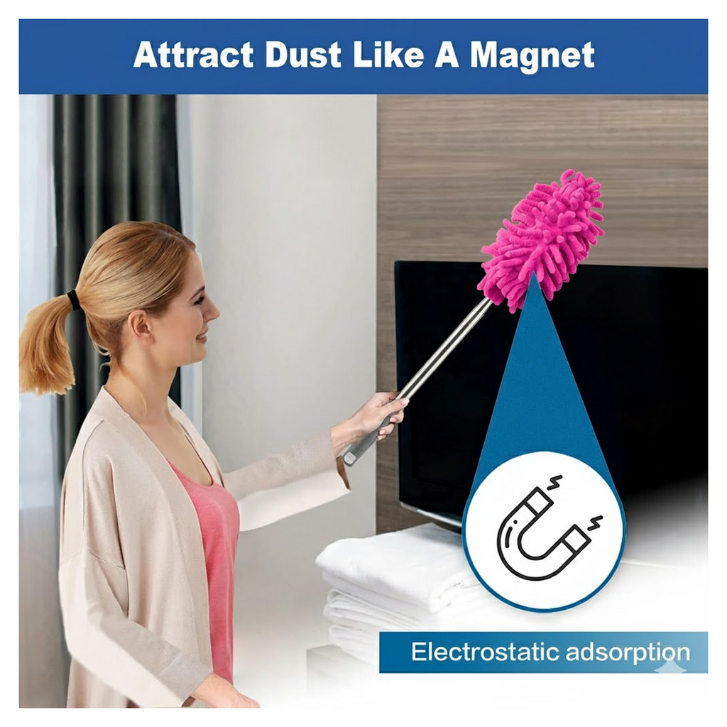 Extendable Microfiber Duster – For Fan & High Ceiling Cleaning | Velvet Wipe - 3