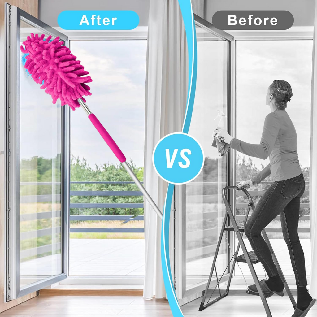 Extendable Microfiber Duster – For Fan & High Ceiling Cleaning | Velvet Wipe - 4