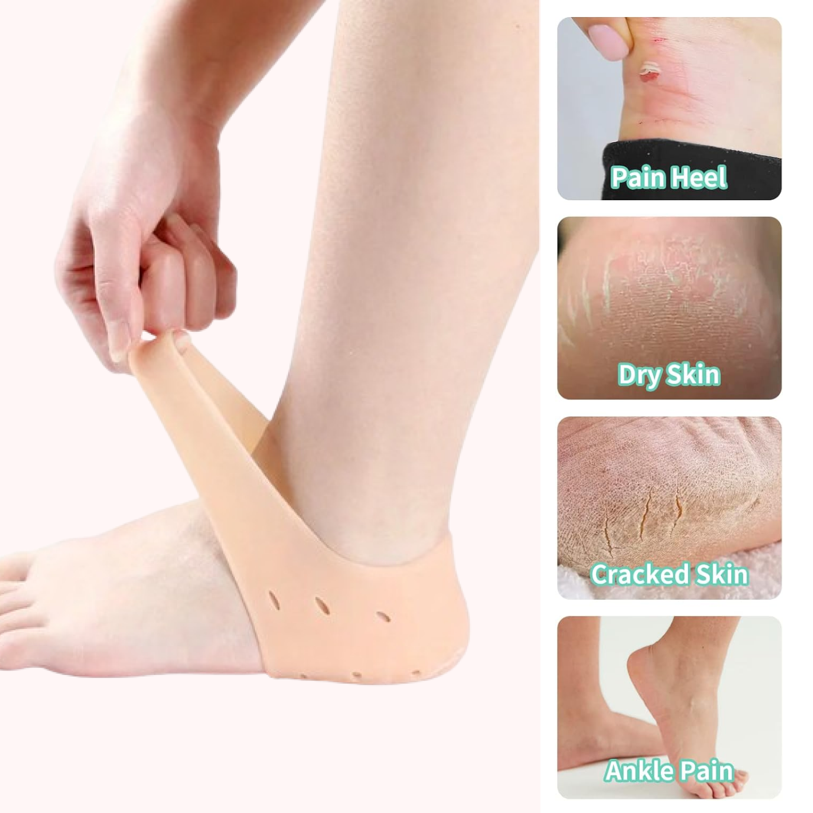 Silicone Gel Heel Socks – Cracked Heels Remedy | Velvet Wheels - 4