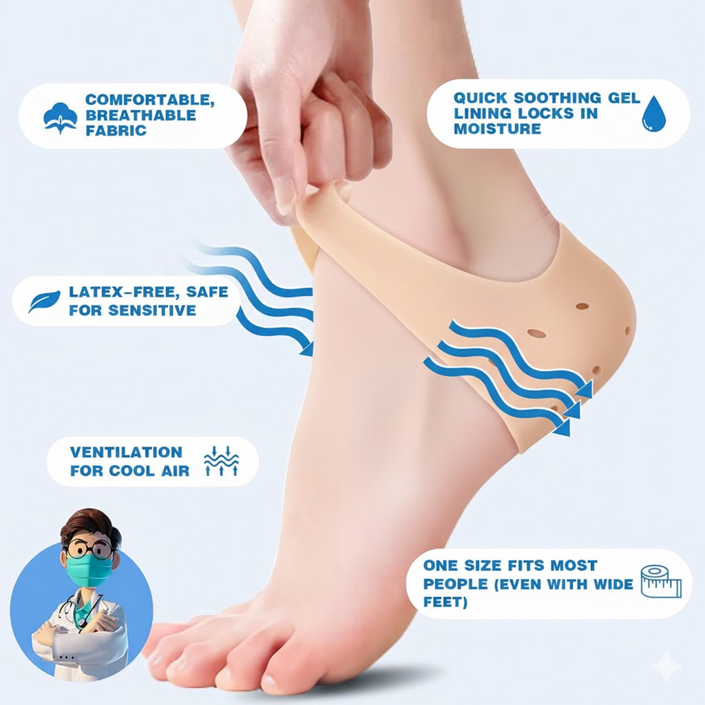 Silicone Gel Heel Socks – Cracked Heels Remedy | Velvet Wheels - 5