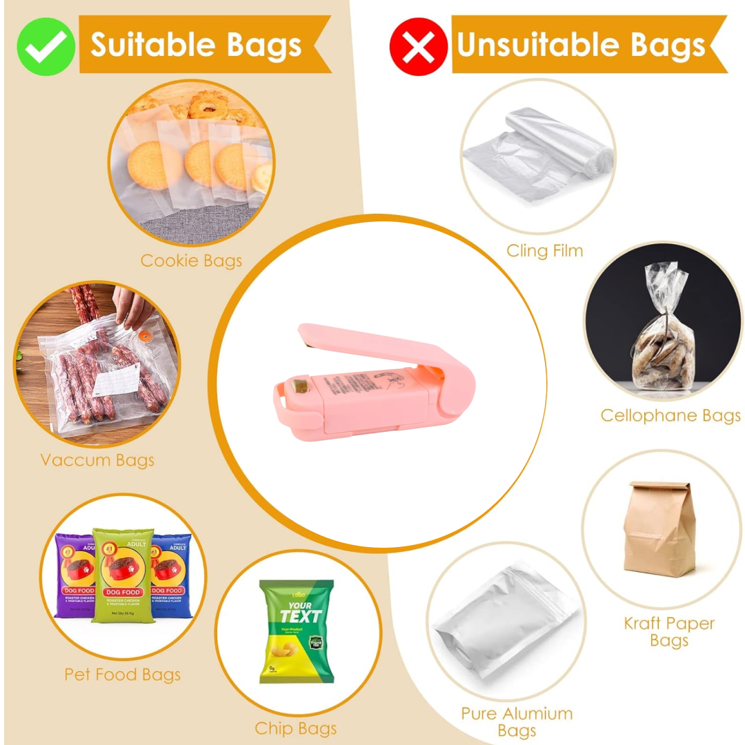 Mini Plastic Bag Sealer – Portable Heat Sealing Machine | FERVENT - 4