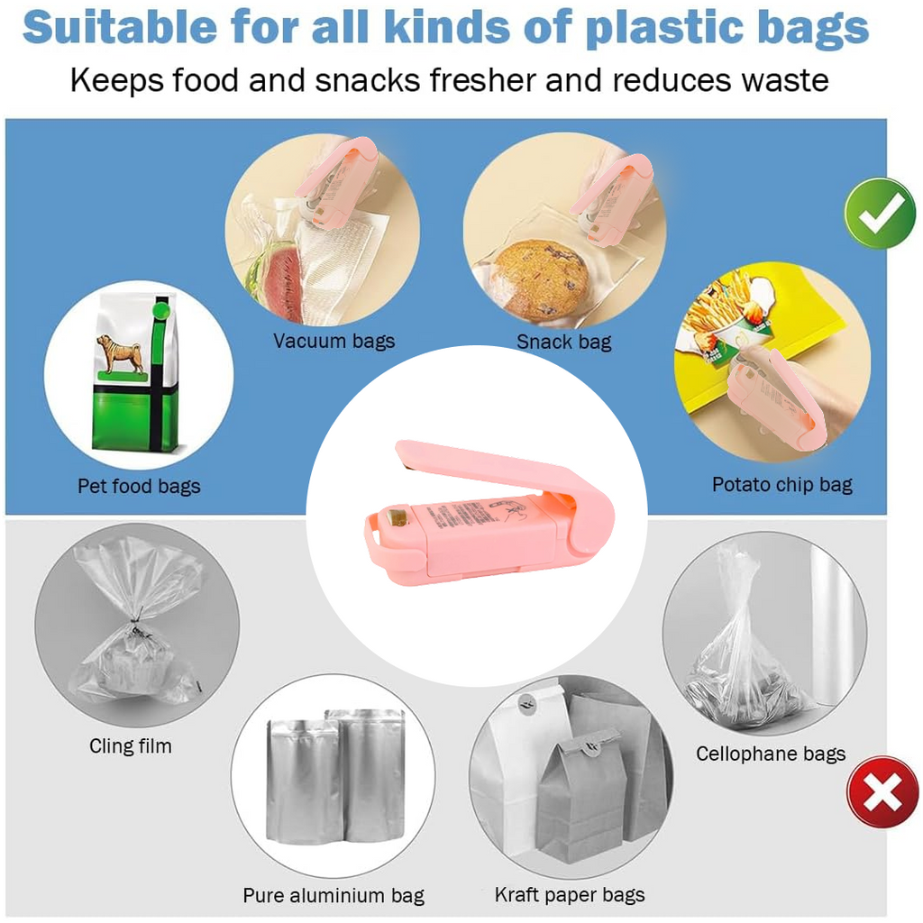 Mini Plastic Bag Sealer – Portable Heat Sealing Machine | FERVENT - 3
