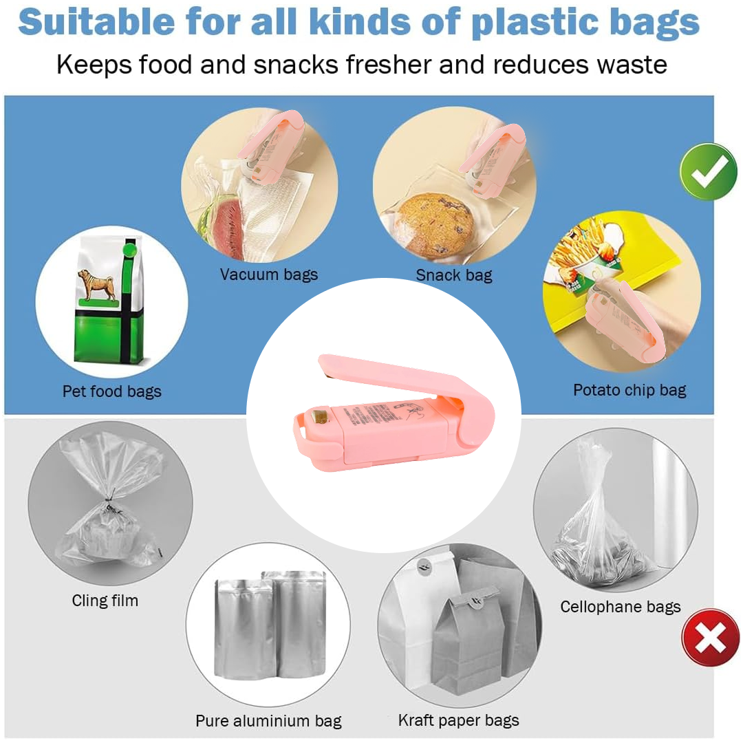 Mini Plastic Bag Sealer – Portable Heat Sealing Machine | FERVENT - 3