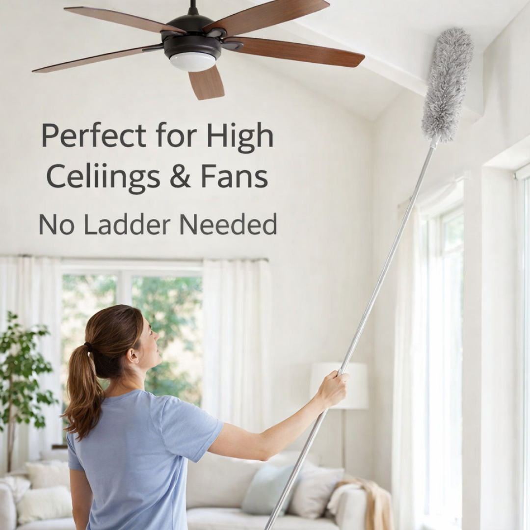 Microfiber Duster – 100-Inch Extendable Handle | Velvet Wipe - 7