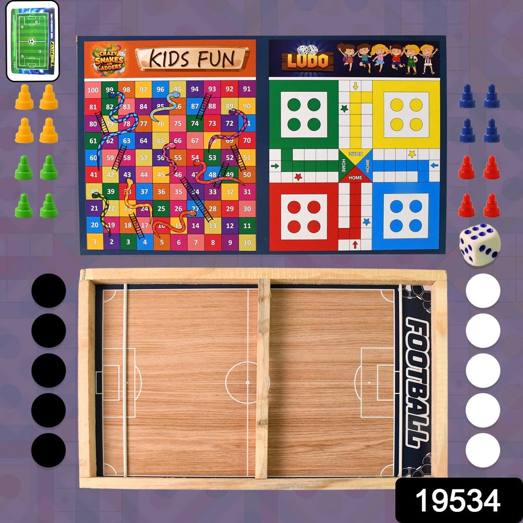 Wooden Board Game Set 3-in-1 – Durable Foldable Fun - 2