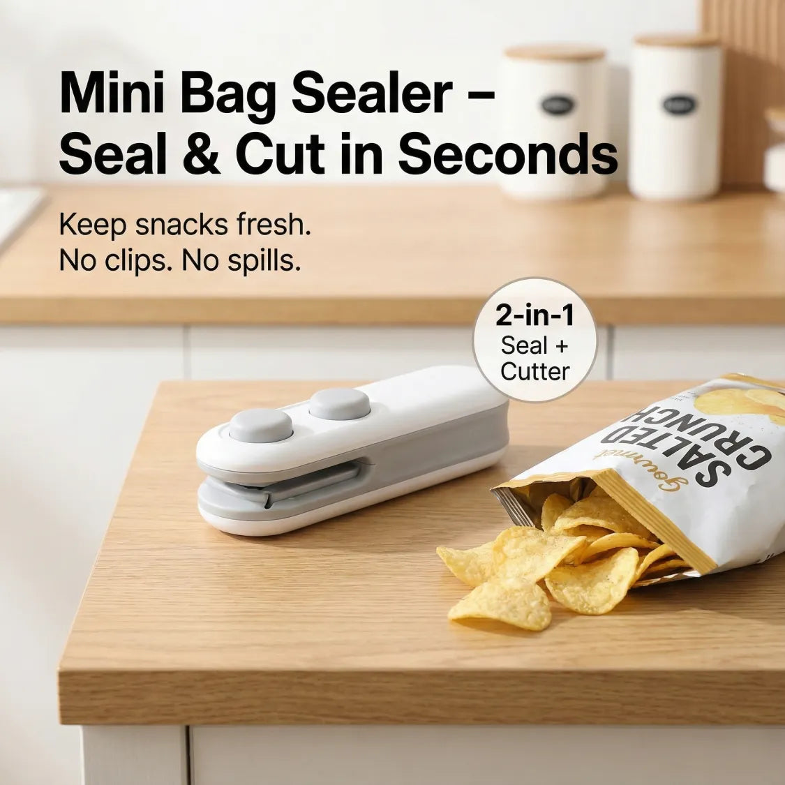 Mini Bag Sealer – 2 in 1 Portable Heat Seal & Cutter | ChefAura - 3