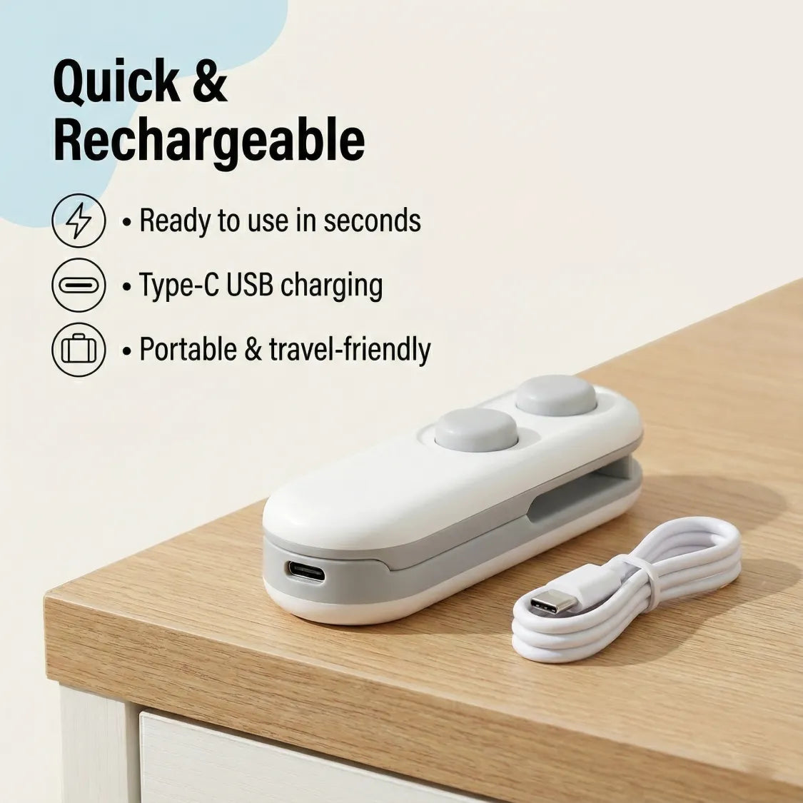 Mini Bag Sealer – 2 in 1 Portable Heat Seal & Cutter | ChefAura - 4