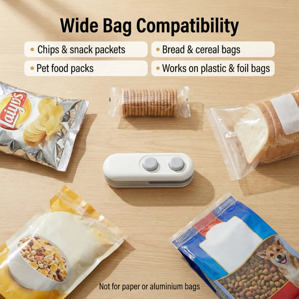 Mini Bag Sealer – 2 in 1 Portable Heat Seal & Cutter | ChefAura - 7