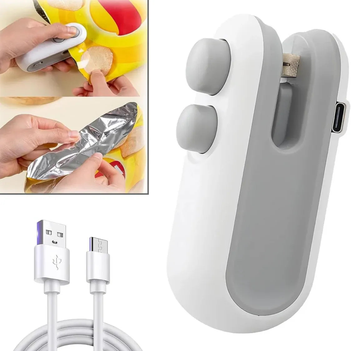 2-in-1 Mini Bag Sealer & Cutter – USB-C Rechargeable