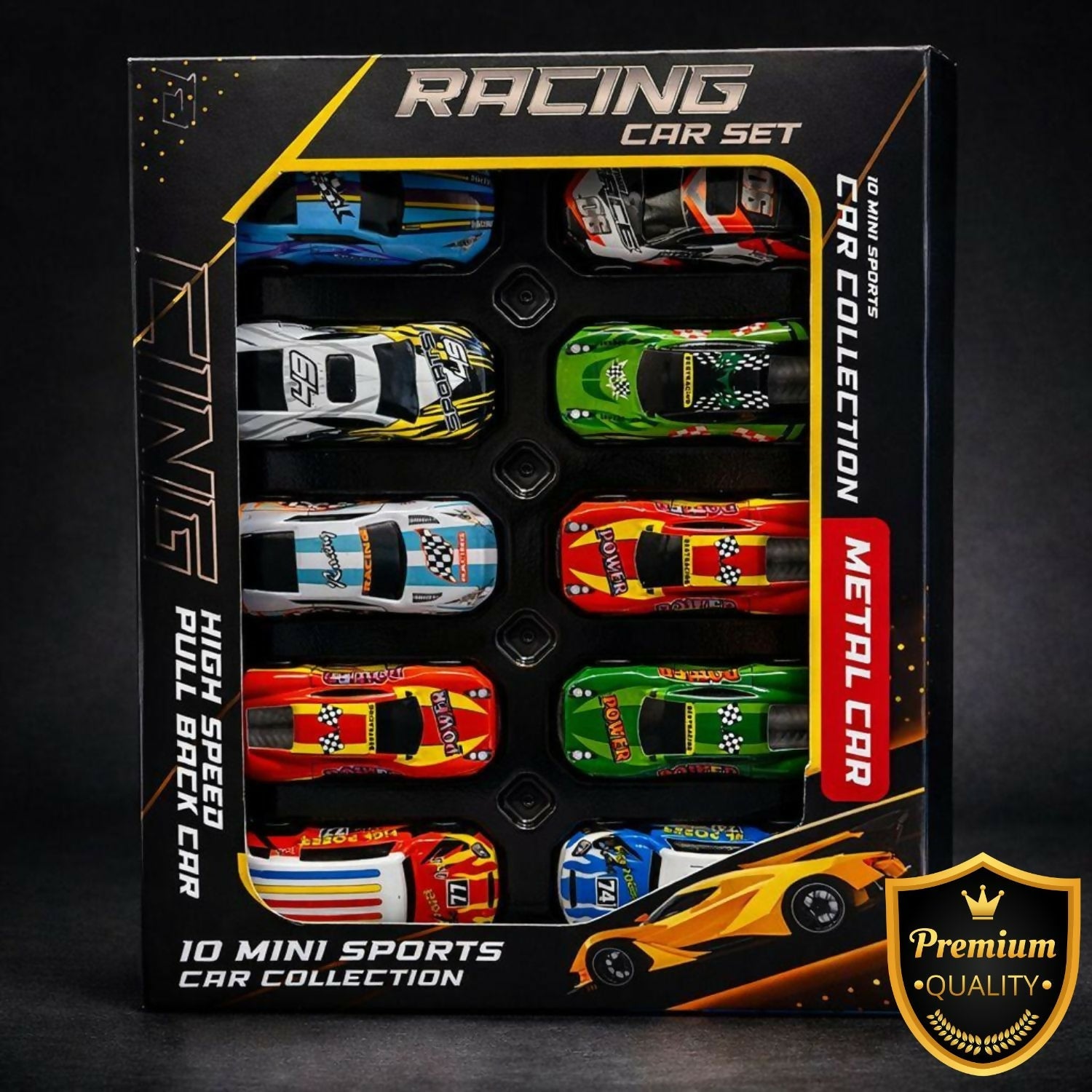 Pull-Back Racing Cars – Set of 10 Mini Metal Toy Cars