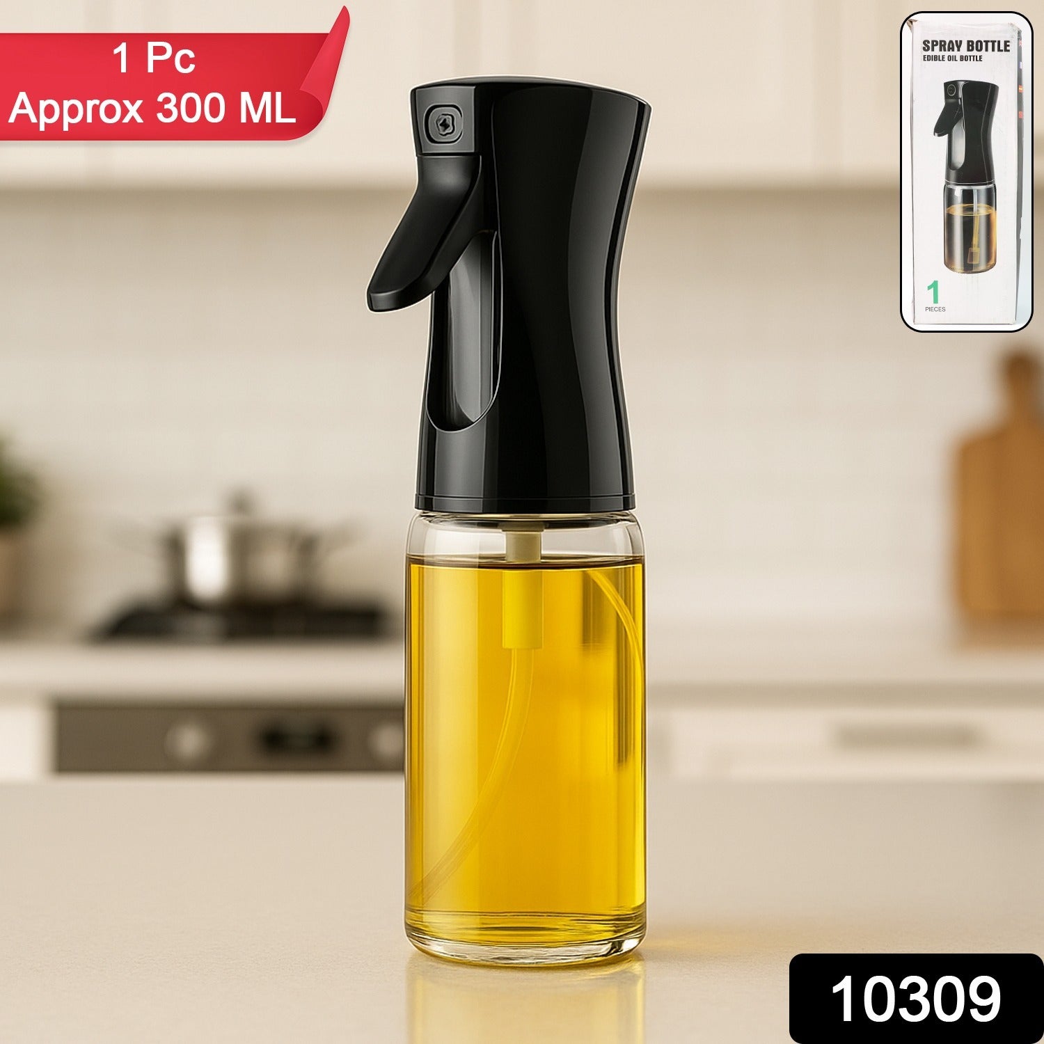 Oil Spray Bottle 300ml – Fine Mist Glass Dispenser for Cooking - 2