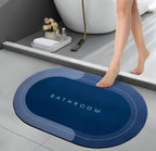 Non-Slip Oval Bath Mat – Super Absorbent Soft Velvet Surface - 2