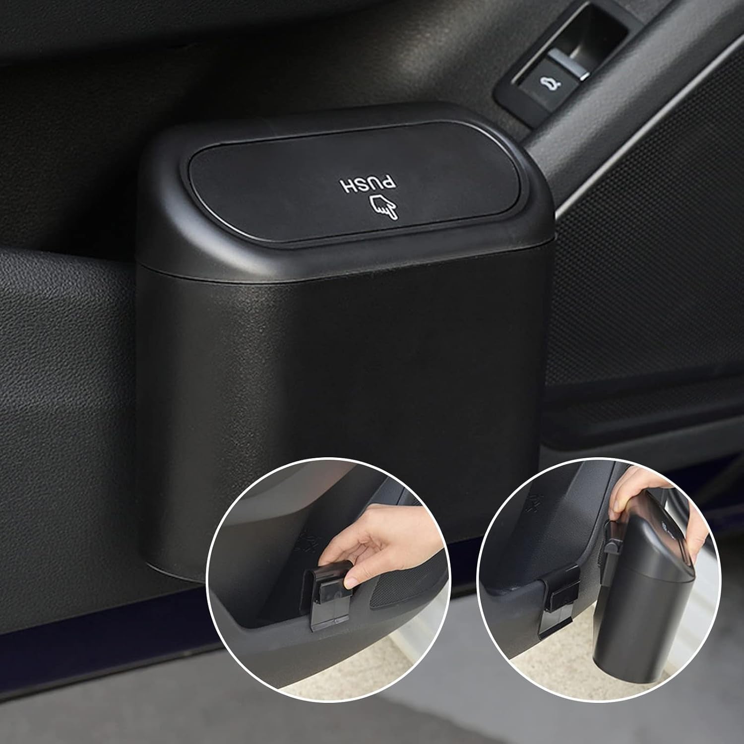 Mini Car Trash Can with Lid – Waterproof & Leak-Proof | Velvet Wheels - 3