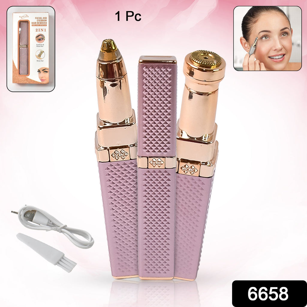 2-in-1 Eyebrow Razor – Rechargeable, Painless Hair Shaver with LED Light - 5