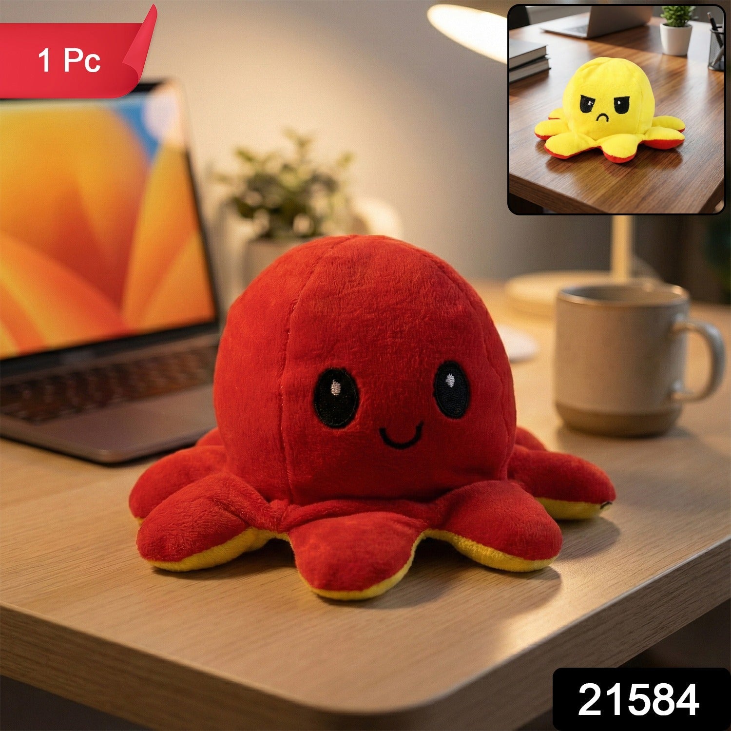Reversible Octopus Plush Toy – Express Moods with Soft Comfort - 2