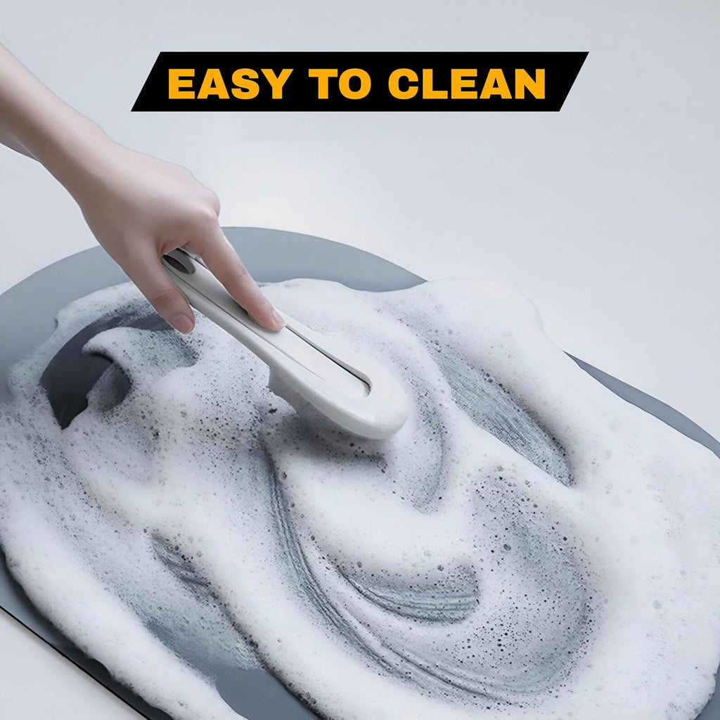 Non-Slip Oval Bath Mat – Super Absorbent Soft Velvet Surface - 3