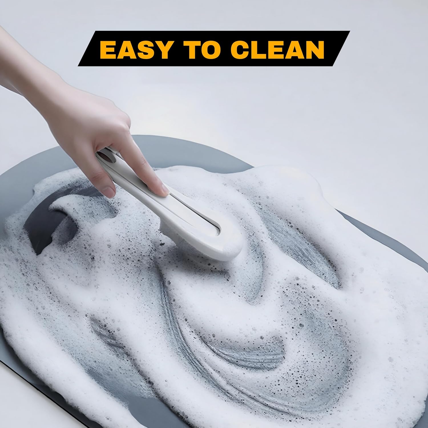 Non-Slip Oval Bath Mat – Super Absorbent Soft Velvet Surface - 3