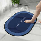 Quick-Dry Bath Mat – Super-Absorbent Non-Slip Oval Floor Mat