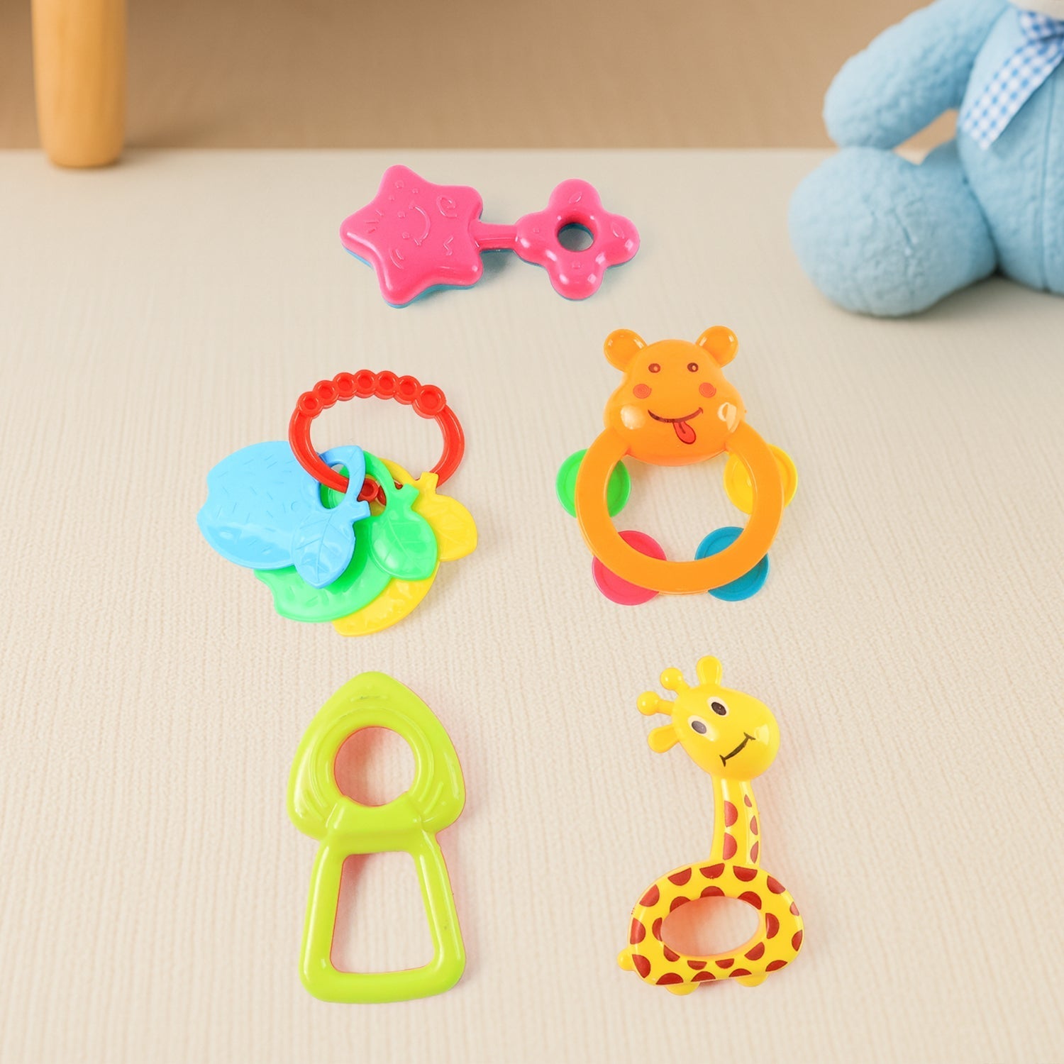 Baby Rattle Toys Set of 5 – Colourful BPA-Free Sensory Rattles