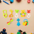Baby Rattle Toys Set of 8 – Safe Colourful Sensory Rattles