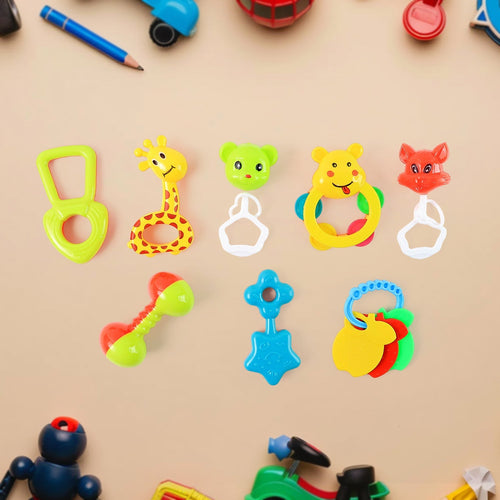 Baby Rattle Toys Set of 8 – Safe Colourful Sensory Rattles