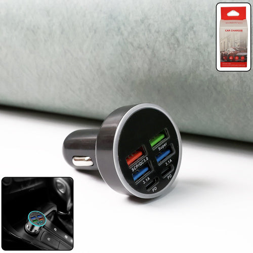 4-Port Car Charger – Fast QC3.0 & PD USB for 12V/24V