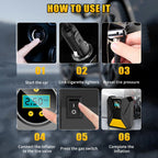 Car Tyre Air Compressor – Mini Digital Portable Pump with LCD - 8