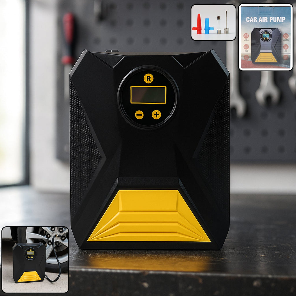 Digital Car Tyre Inflator – 150 PSI Air Pump with LCD & Auto Stop