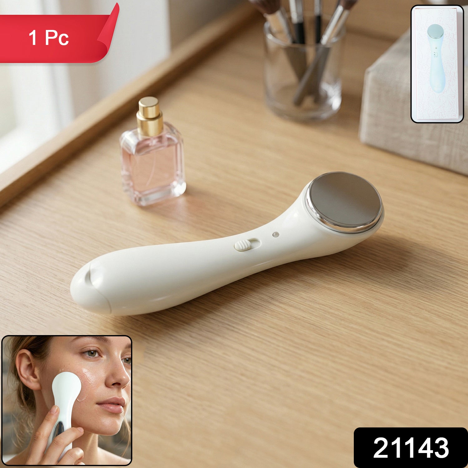 Electric Facial Massager – Handheld Ion Skincare Device