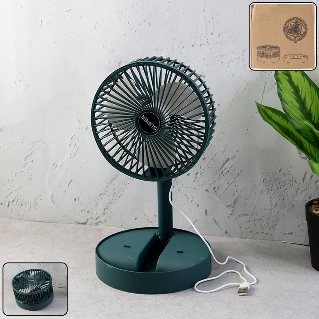 Telescopic Foldable Mini USB Desk Fan – Adjustable & Quiet Cooling - 2