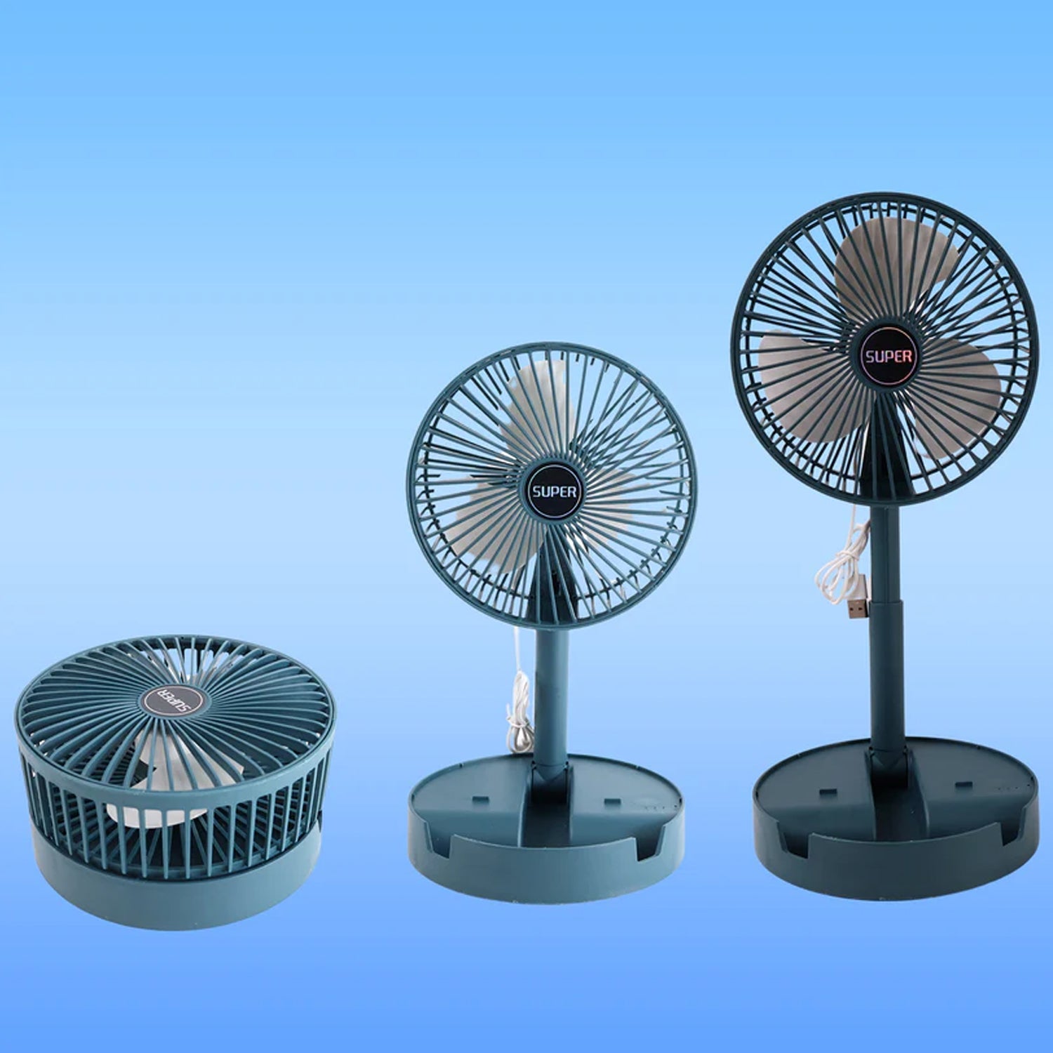 Foldable Mini USB Desk Fan – Telescopic, Quiet & Adjustable