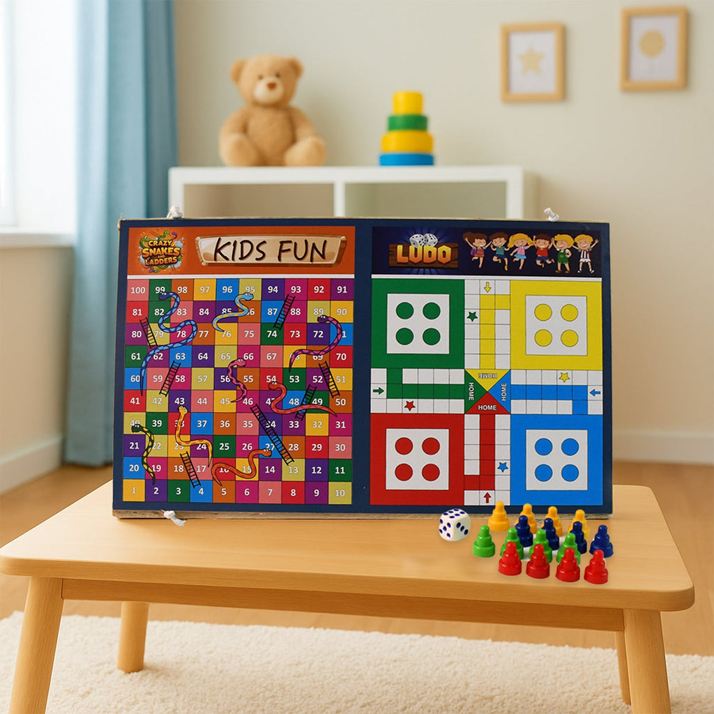 Wooden Board Game Set 3-in-1 – Durable Foldable Fun - 3