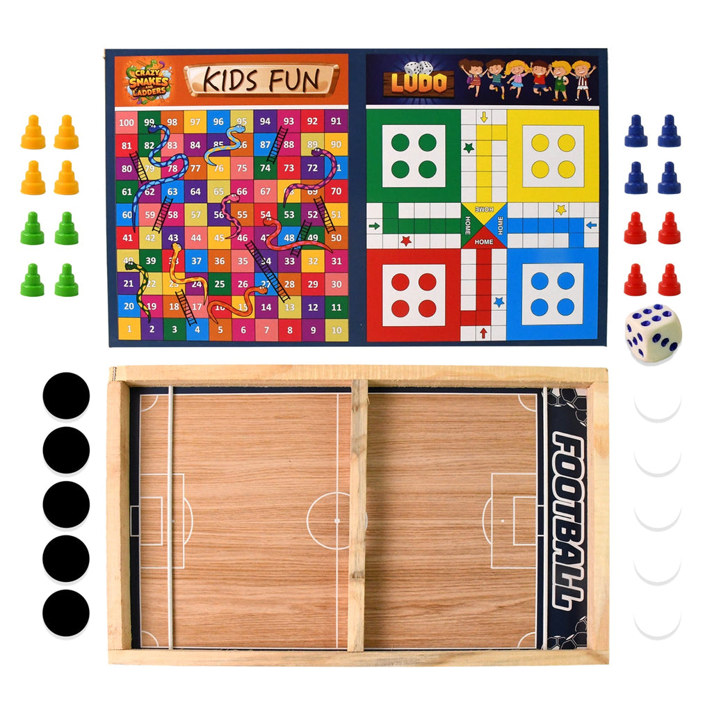 Wooden Board Game Set 3-in-1 – Durable Foldable Fun - 4
