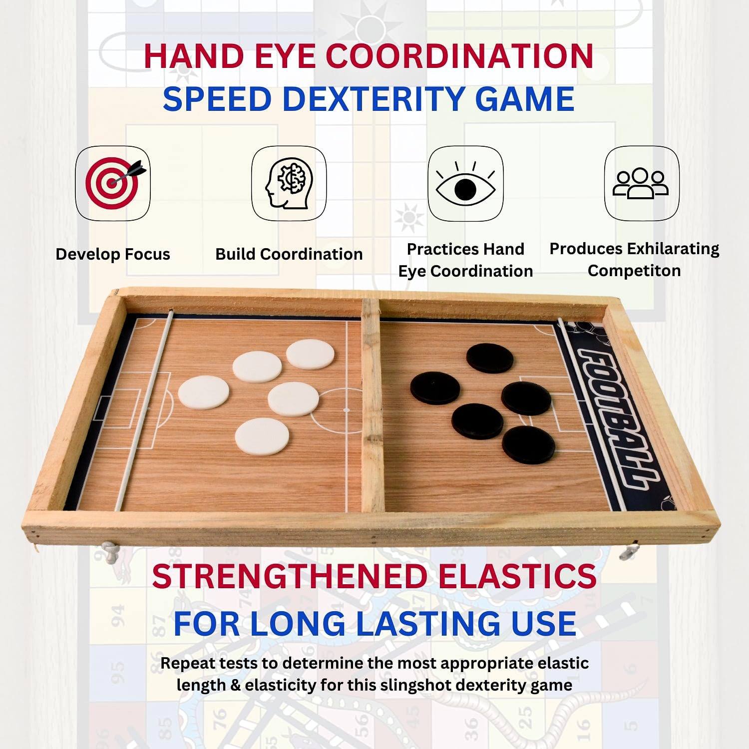 Wooden Board Game Set 3-in-1 – Durable Foldable Fun - 5