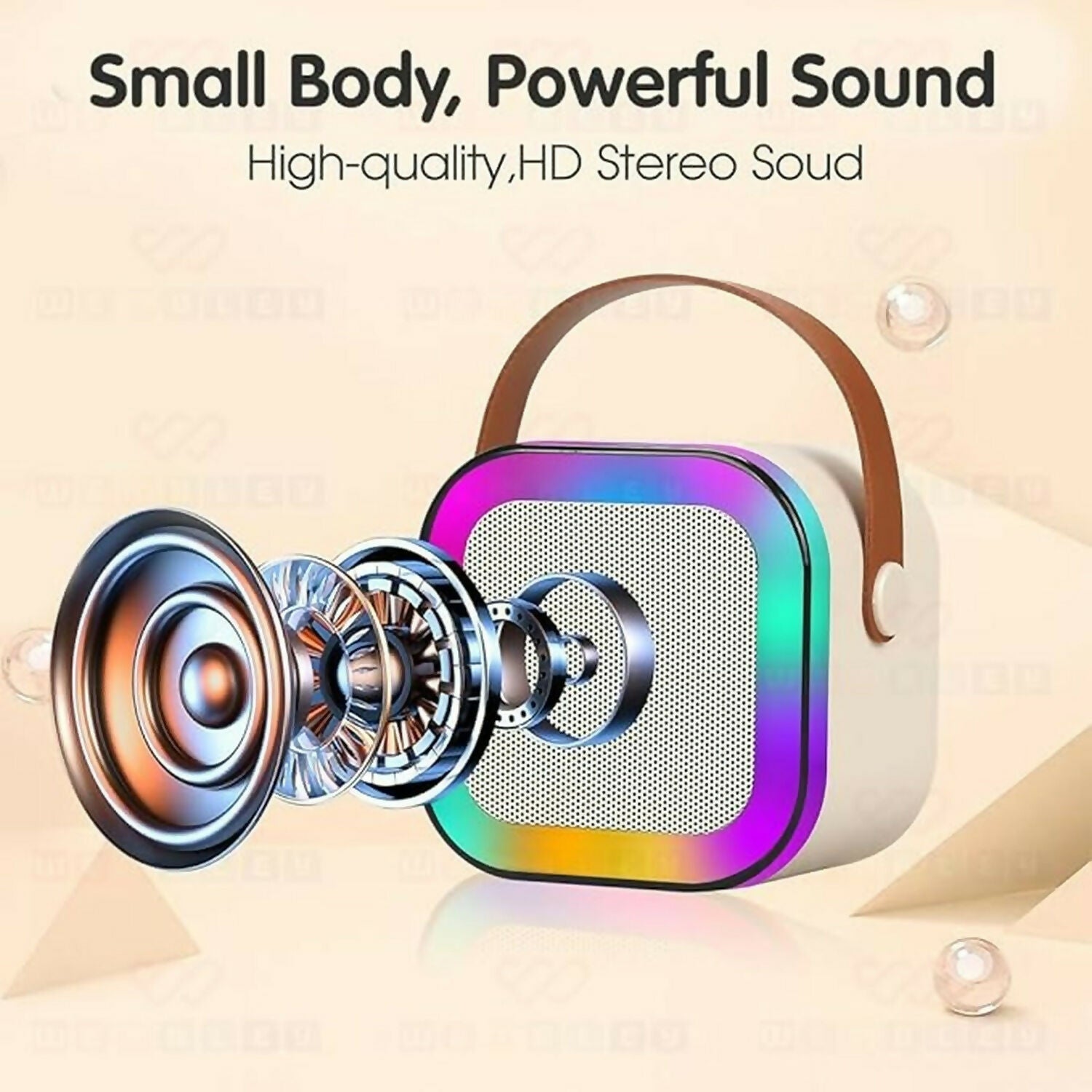 Portable Karaoke Speaker – Wireless Mic & LED Light Effects for Parties - 3