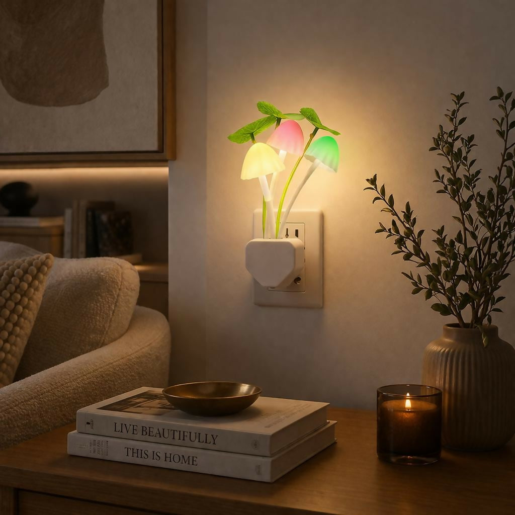 Mushroom LED Night Light – Soft Glow Plug-In Decor lamp - 2